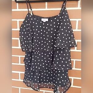 Candies Black with white Poke a dots top spaghetti strap sz XL